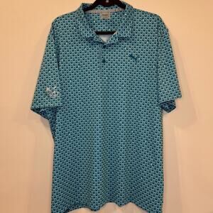Men's Puma Mattr Roar golf polo shirt - turquoise blue XL